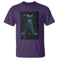 Cat Halloween T Shirt Spooky Season Ghost Kitten Haunted Mansion - Wonder Print Shop