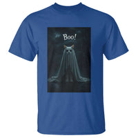 Cat Halloween T Shirt Spooky Season Ghost Kitten Haunted Mansion - Wonder Print Shop