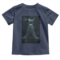 Cat Halloween Toddler T Shirt Spooky Season Ghost Kitten Haunted Mansion - Wonder Print Shop