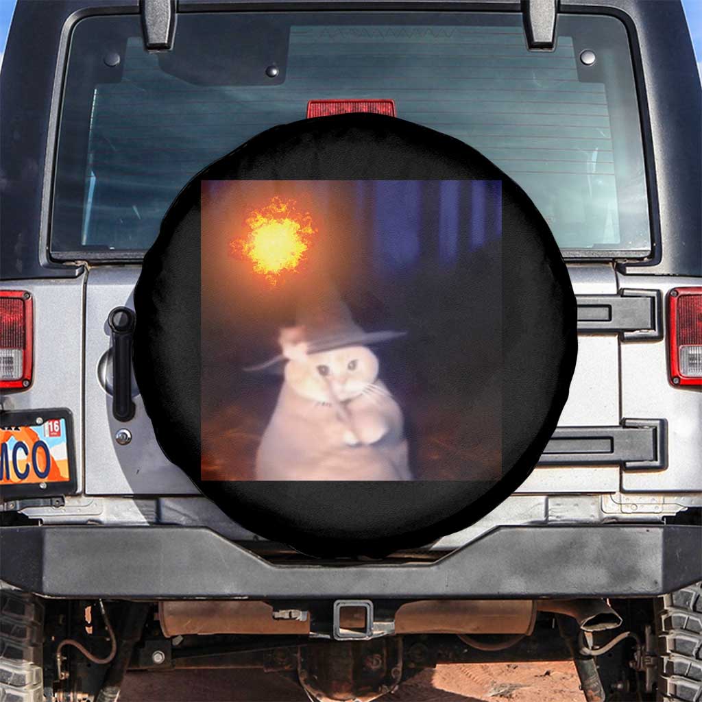 Wizard Cat Spare Tire Cover Weird Funny Retro Halloween Orange Cat Meme - Wonder Print Shop