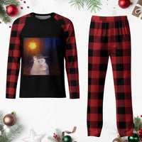 Wizard Cat Plaid Pajama Set Weird Funny Retro Halloween Orange Cat Meme - Wonder Print Shop