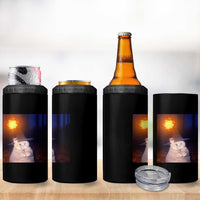 Wizard Cat 4 in 1 Can Cooler Tumbler Weird Funny Retro Halloween Orange Cat Meme - Wonder Print Shop