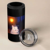 Wizard Cat 4 in 1 Can Cooler Tumbler Weird Funny Retro Halloween Orange Cat Meme - Wonder Print Shop