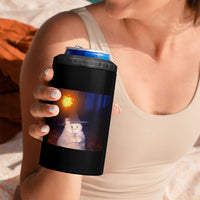 Wizard Cat 4 in 1 Can Cooler Tumbler Weird Funny Retro Halloween Orange Cat Meme - Wonder Print Shop