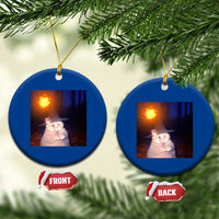 Wizard Cat Ceramic Ornament Weird Funny Retro Halloween Orange Cat Meme - Wonder Print Shop