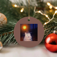Wizard Cat Ceramic Ornament Weird Funny Retro Halloween Orange Cat Meme - Wonder Print Shop