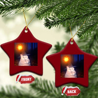 Wizard Cat Ceramic Ornament Weird Funny Retro Halloween Orange Cat Meme - Wonder Print Shop