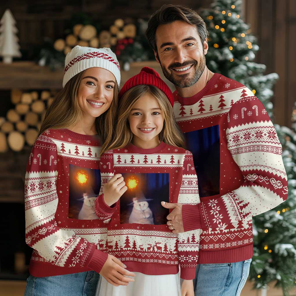 Wizard Cat Ugly Christmas Sweater Weird Funny Retro Halloween Orange Cat Meme - Wonder Print Shop