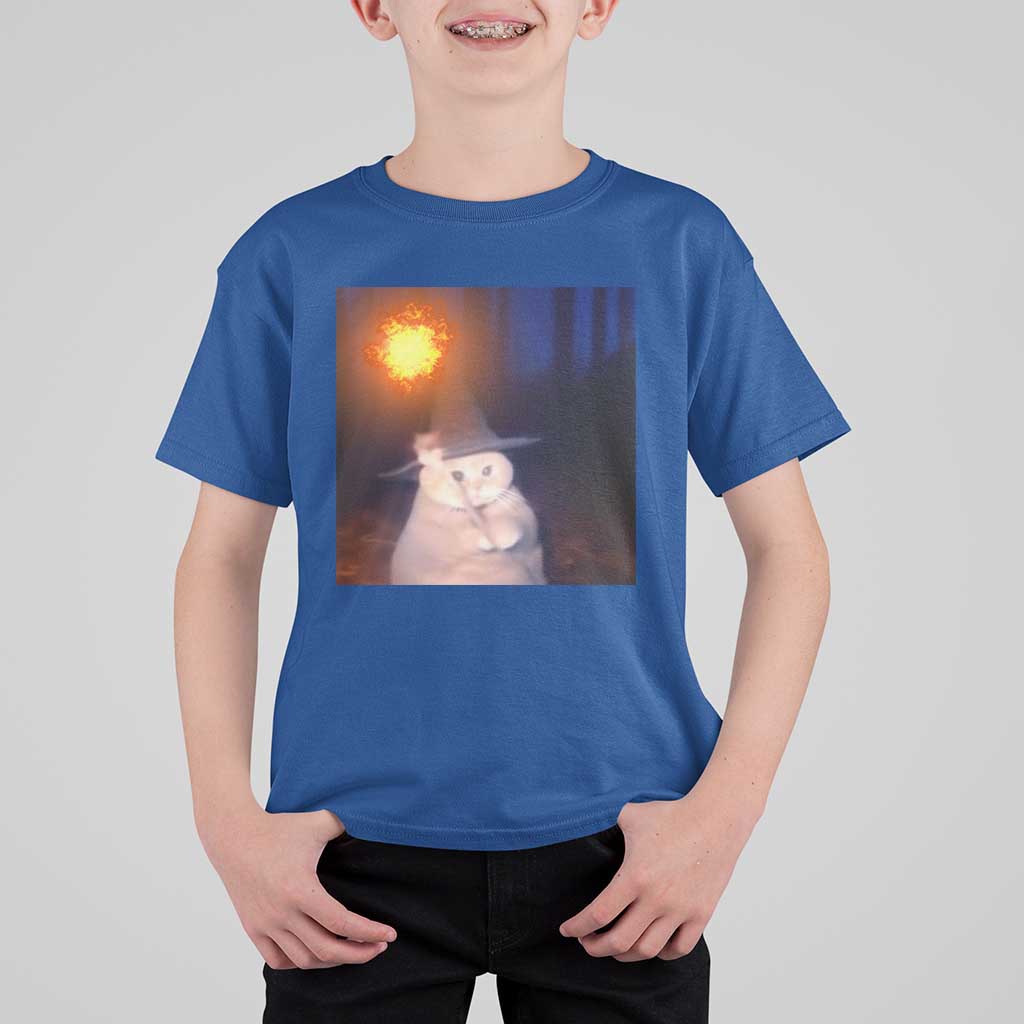 Wizard Cat T Shirt For Kid Weird Funny Retro Halloween Orange Cat Meme - Wonder Print Shop