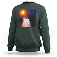 Wizard Cat Sweatshirt Weird Funny Retro Halloween Orange Cat Meme - Wonder Print Shop