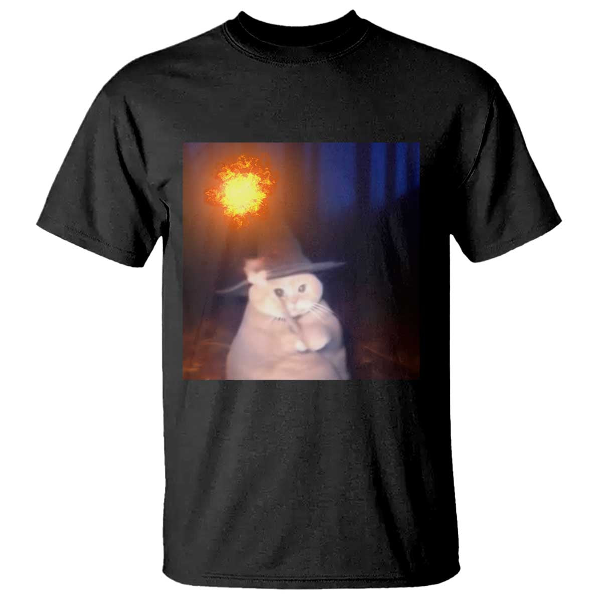 Wizard Cat T Shirt Weird Funny Retro Halloween Orange Cat Meme - Wonder Print Shop