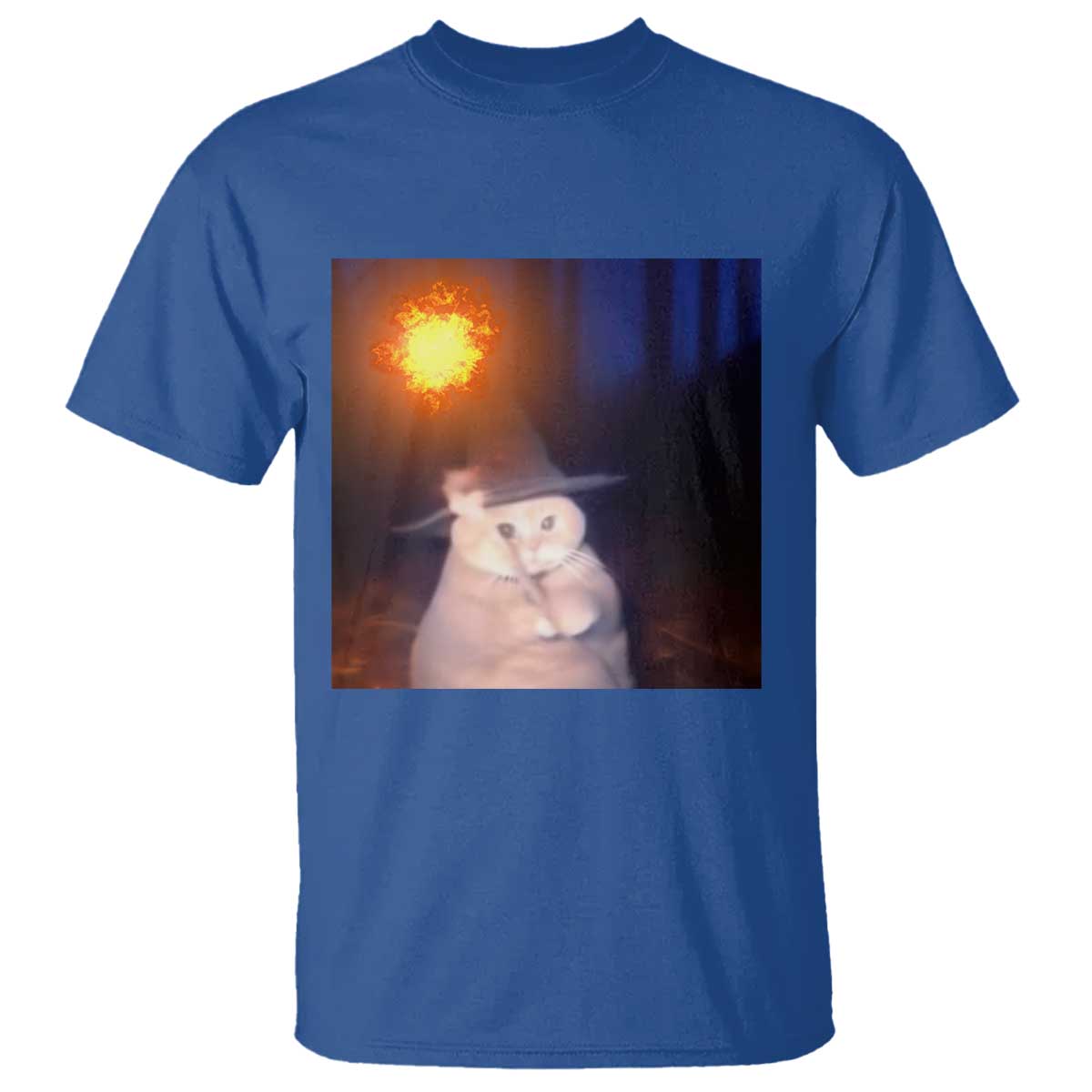 Wizard Cat T Shirt Weird Funny Retro Halloween Orange Cat Meme - Wonder Print Shop