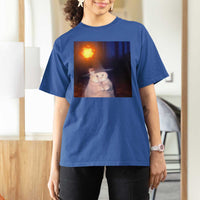 Wizard Cat T Shirt For Women Weird Funny Retro Halloween Orange Cat Meme - Wonder Print Shop