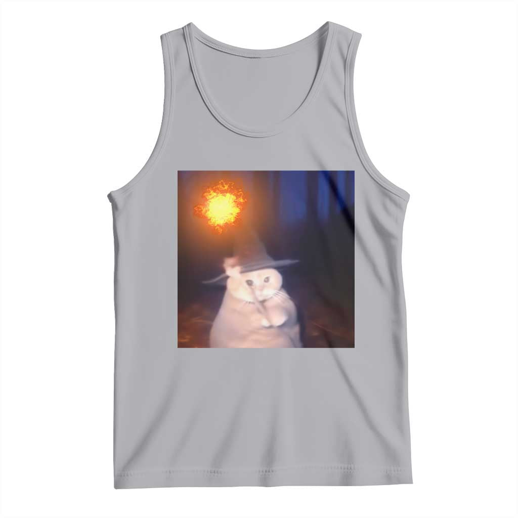 Wizard Cat Tank Top Weird Funny Retro Halloween Orange Cat Meme - Wonder Print Shop