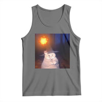 Wizard Cat Tank Top Weird Funny Retro Halloween Orange Cat Meme - Wonder Print Shop