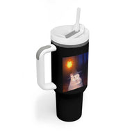 Wizard Cat Tumbler With Handle Weird Funny Retro Halloween Orange Cat Meme - Wonder Print Shop