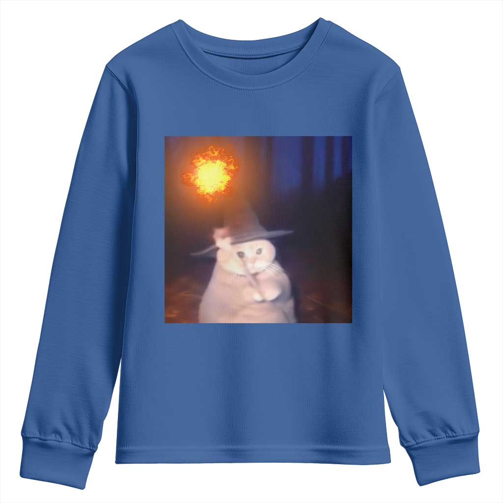 Wizard Cat Youth Sweatshirt Weird Funny Retro Halloween Orange Cat Meme - Wonder Print Shop