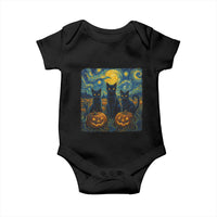 Cat Starry Night Baby Onesie Funny Cat Lover Gifts Halloween Van Gogh - Wonder Print Shop