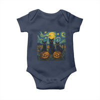 Cat Starry Night Baby Onesie Funny Cat Lover Gifts Halloween Van Gogh - Wonder Print Shop