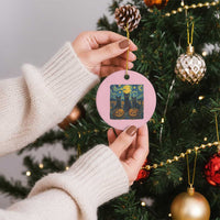 Cat Starry Night Ceramic Ornament Funny Cat Lover Gifts Halloween Van Gogh - Wonder Print Shop