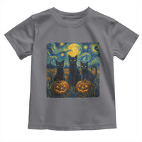 Cat Starry Night Toddler T Shirt Funny Cat Lover Gifts Halloween Van Gogh - Wonder Print Shop