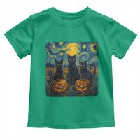 Cat Starry Night Toddler T Shirt Funny Cat Lover Gifts Halloween Van Gogh - Wonder Print Shop