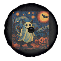 Funny Halloween Ghost Cat Spare Tire Cover Starry Night Van Gogh Cat Lover Gifts - Wonder Print Shop