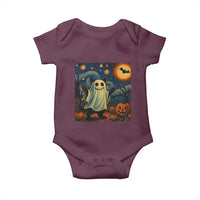 Funny Halloween Ghost Cat Baby Onesie Starry Night Van Gogh Cat Lover Gifts - Wonder Print Shop
