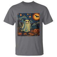 Funny Halloween Ghost Cat T Shirt Starry Night Van Gogh Cat Lover Gifts - Wonder Print Shop
