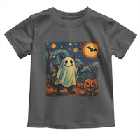 Funny Halloween Ghost Cat Toddler T Shirt Starry Night Van Gogh Cat Lover Gifts - Wonder Print Shop