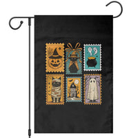 Black Cat Pumpkin Garden Flag Retro Halloween Ghots Cat Stamp - Wonder Print Shop