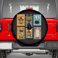 Black Cat Pumpkin Spare Tire Cover Retro Halloween Ghots Cat Stamp - Wonder Print Shop