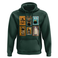 Black Cat Pumpkin Hoodie Retro Halloween Ghots Cat Stamp - Wonder Print Shop