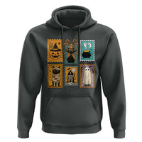 Black Cat Pumpkin Hoodie Retro Halloween Ghots Cat Stamp - Wonder Print Shop