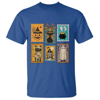 Black Cat Pumpkin T Shirt Retro Halloween Ghots Cat Stamp - Wonder Print Shop