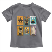 Black Cat Pumpkin Toddler T Shirt Retro Halloween Ghots Cat Stamp - Wonder Print Shop