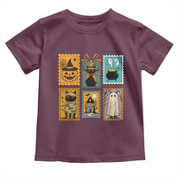 Black Cat Pumpkin Toddler T Shirt Retro Halloween Ghots Cat Stamp - Wonder Print Shop