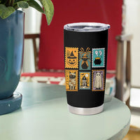 Black Cat Pumpkin Tumbler Cup Retro Halloween Ghots Cat Stamp - Wonder Print Shop