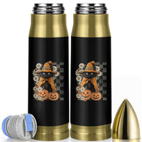 Boho Cat Wild Flowers Bullet Tumbler Vintage Autumn Cozy Black Cat Pumpkin Halloween