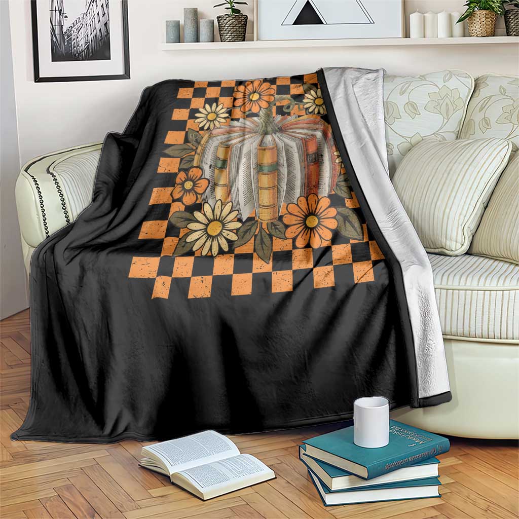 Book Pumpkin Throw Blanket Fall Halloween Book Lover Bookish Gift - Wonder Print Shop