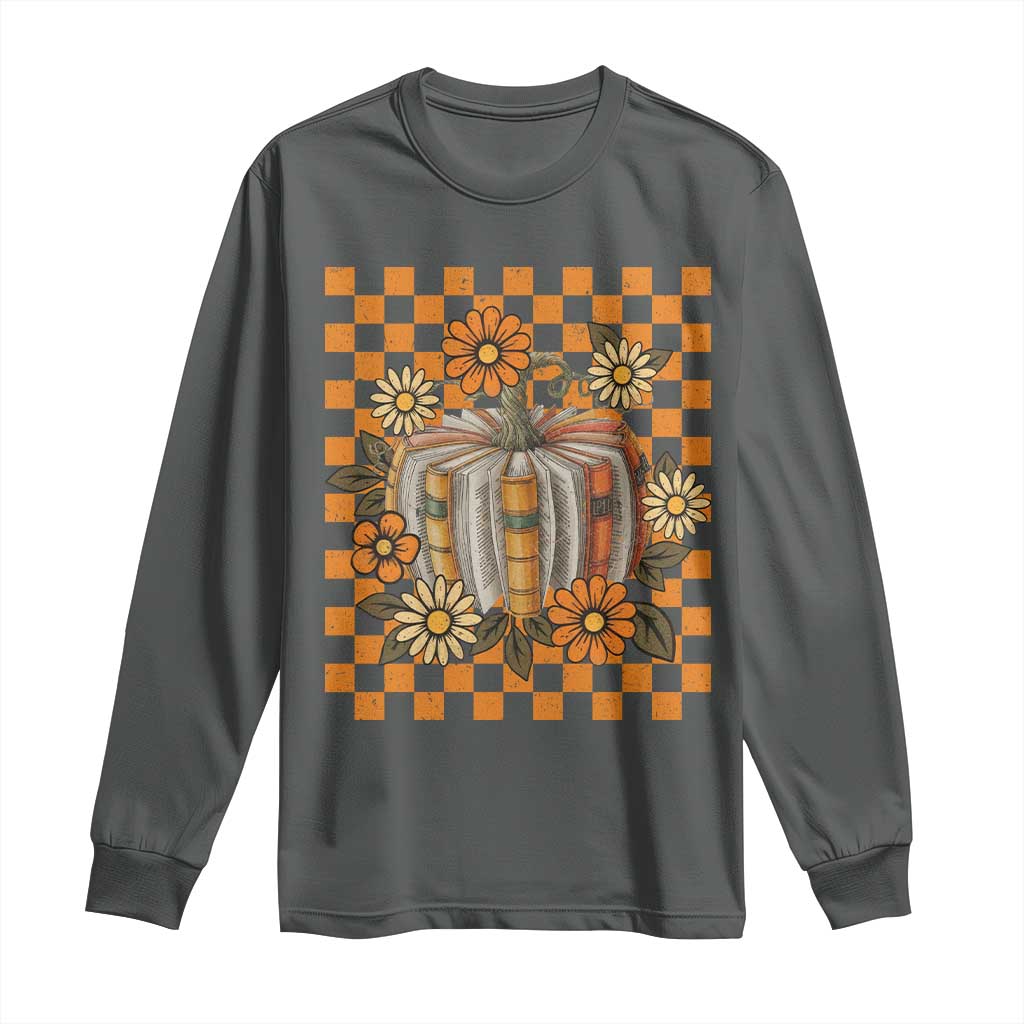 Book Pumpkin Long Sleeve Shirt Fall Halloween Book Lover Bookish Gift - Wonder Print Shop