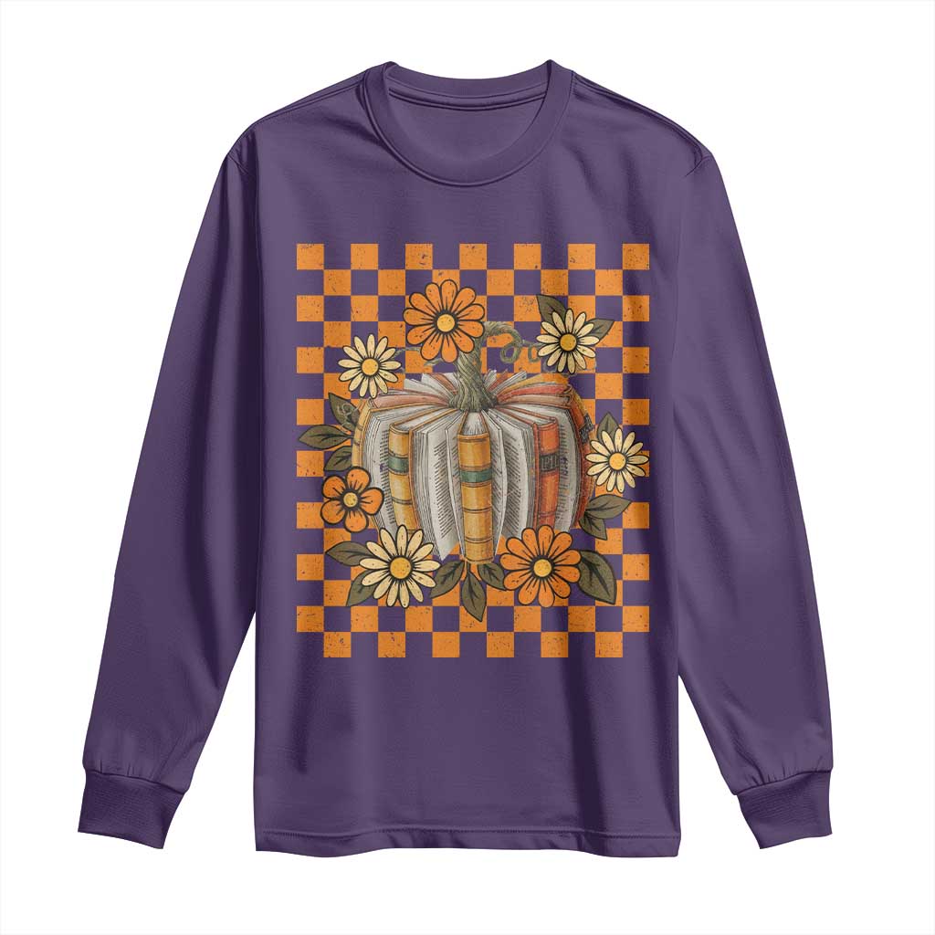 Book Pumpkin Long Sleeve Shirt Fall Halloween Book Lover Bookish Gift - Wonder Print Shop