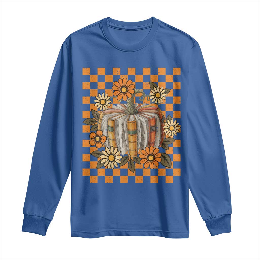 Book Pumpkin Long Sleeve Shirt Fall Halloween Book Lover Bookish Gift - Wonder Print Shop