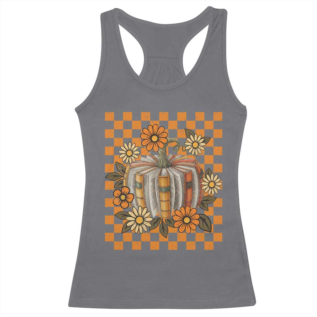 Book Pumpkin Racerback Tank Top Fall Halloween Book Lover Bookish Gift - Wonder Print Shop