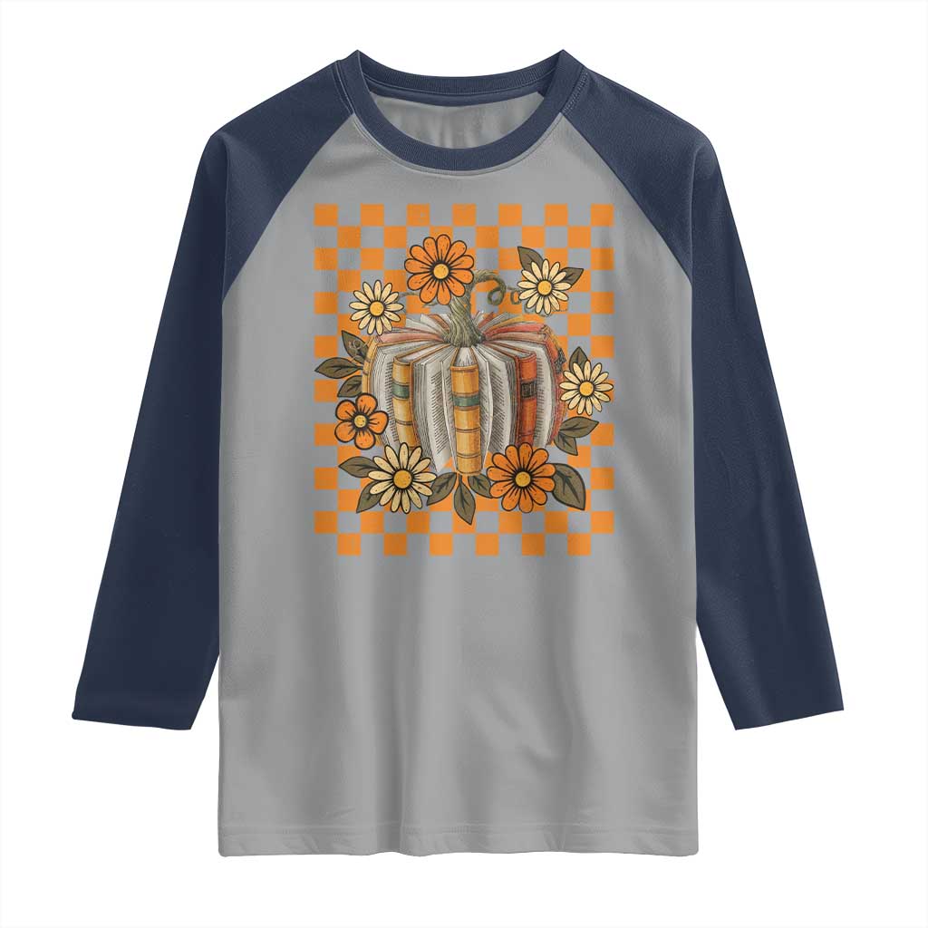 Book Pumpkin Raglan Shirt Fall Halloween Book Lover Bookish Gift - Wonder Print Shop