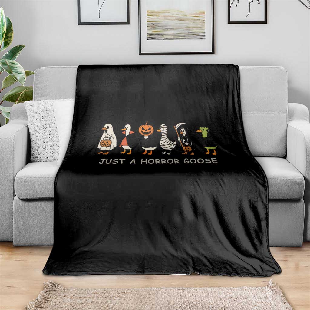 Halloween Funny Goose Throw Blanket Spooky Season 90s Horror Movie - Wonder Print Shop