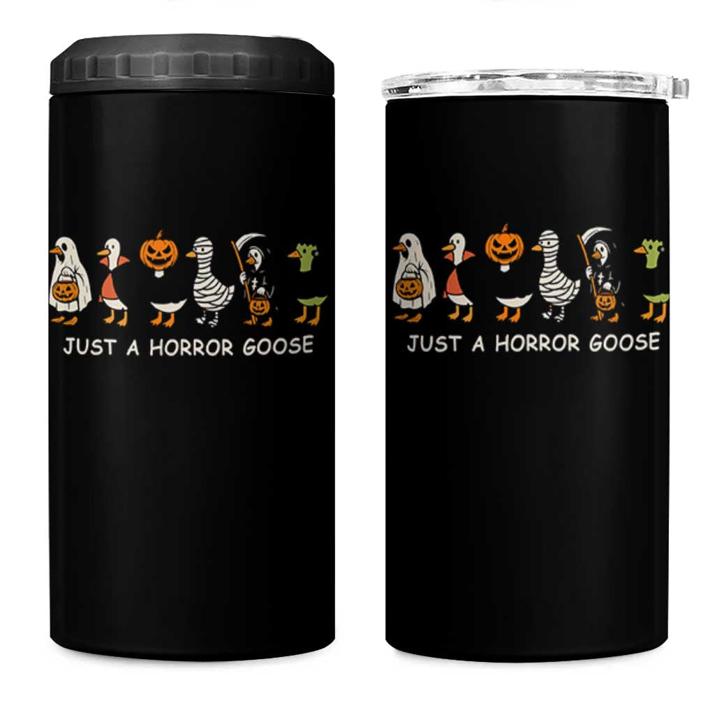 Halloween Funny Goose 4 in 1 Can Cooler Tumbler Spooky Season 90s Horror Movie - Wonder Print Shop
