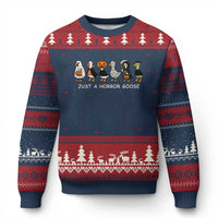 Halloween Funny Goose Ugly Christmas Sweater Spooky Season 90s Horror Movie - Wonder Print Shop
