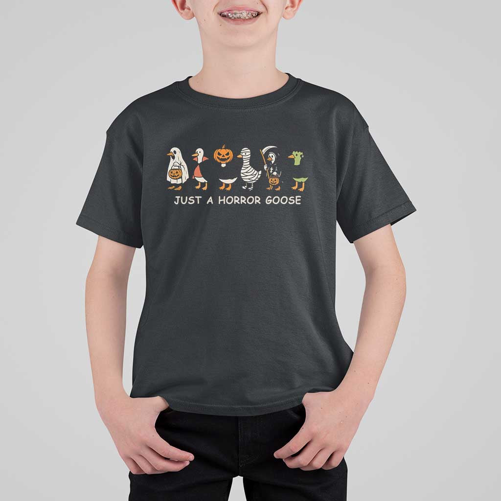 Halloween Funny Goose T Shirt For Kid Spooky Season 90s Horror Movie - Wonder Print Shop
