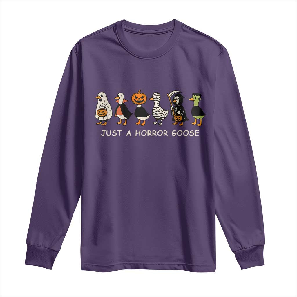 Halloween Funny Goose Long Sleeve Shirt Spooky Season 90s Horror Movie - Wonder Print Shop
